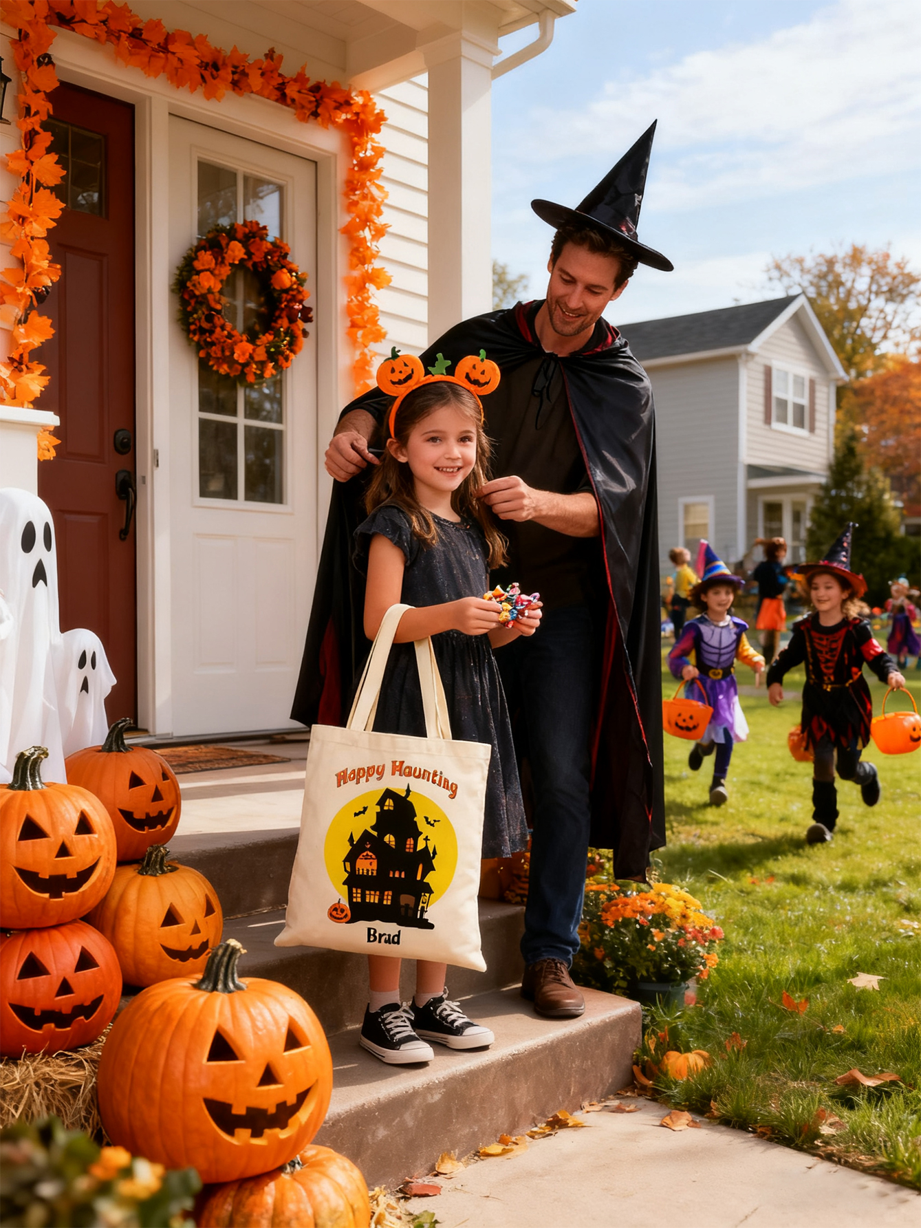 Custom Halloween Castle Candy Tote